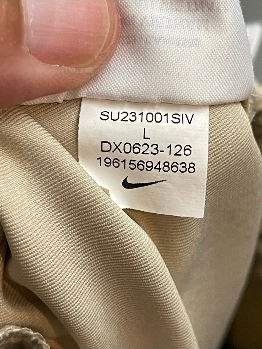 Nike Pants Mens Large Beige Cream Club Woven Tapered Athletic Track DX0623-126